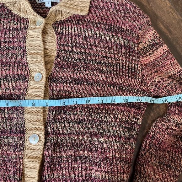 Cousin Johnny Womens Cardigan Knit Sweater Size S Anthropologie Sunset Spacedye - Picture 5 of 6